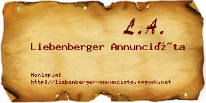 Liebenberger Annunciáta névjegykártya